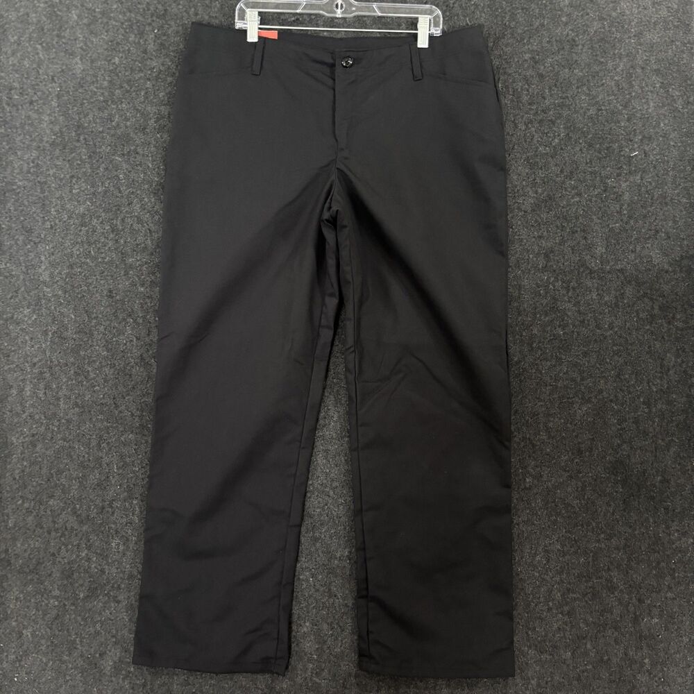 Red Kap Pants Women's 18 Black Twill Work Dress Flat Front Workwear PZ33BKO